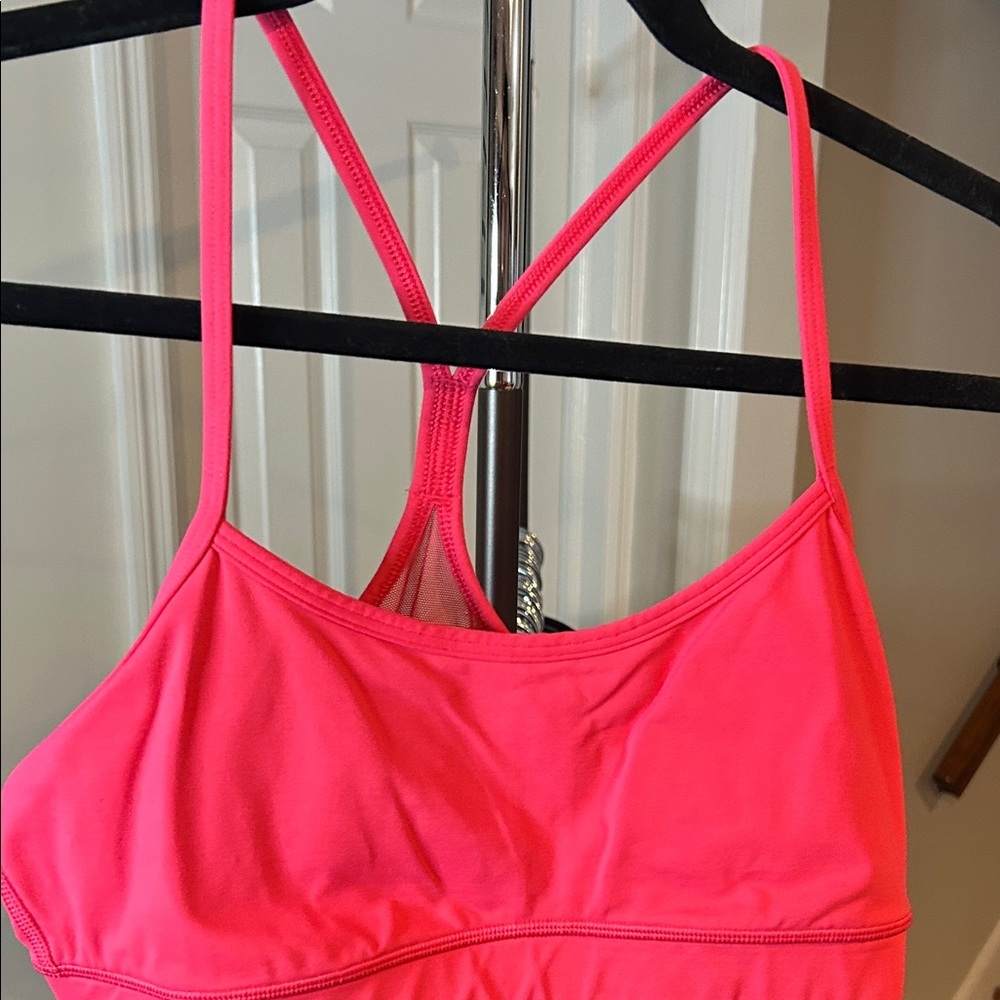Lululemon EUC Vibrant Pink Strappy Sports Bra size 10